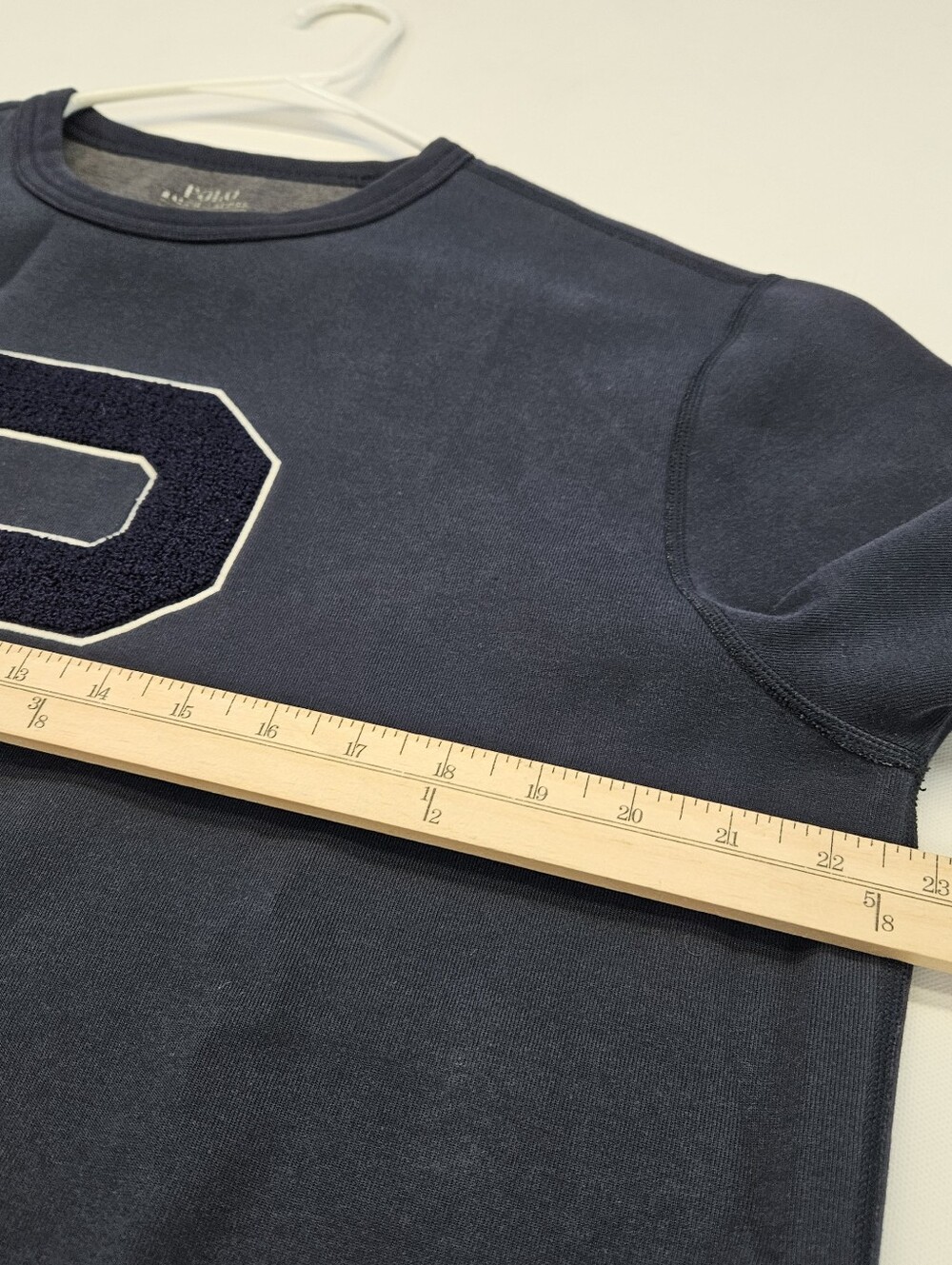 Polo Ralph Lauren Performance Navy Blue P Logo Double Knit Sweatshirt Sz Large - Picture 10 of 12